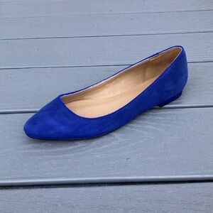 Talbots Edison Ballet Flat Leather Suede Upper Blue Size 7 1/2